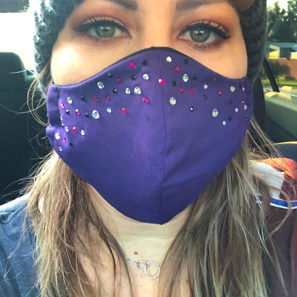Sequin studded mask